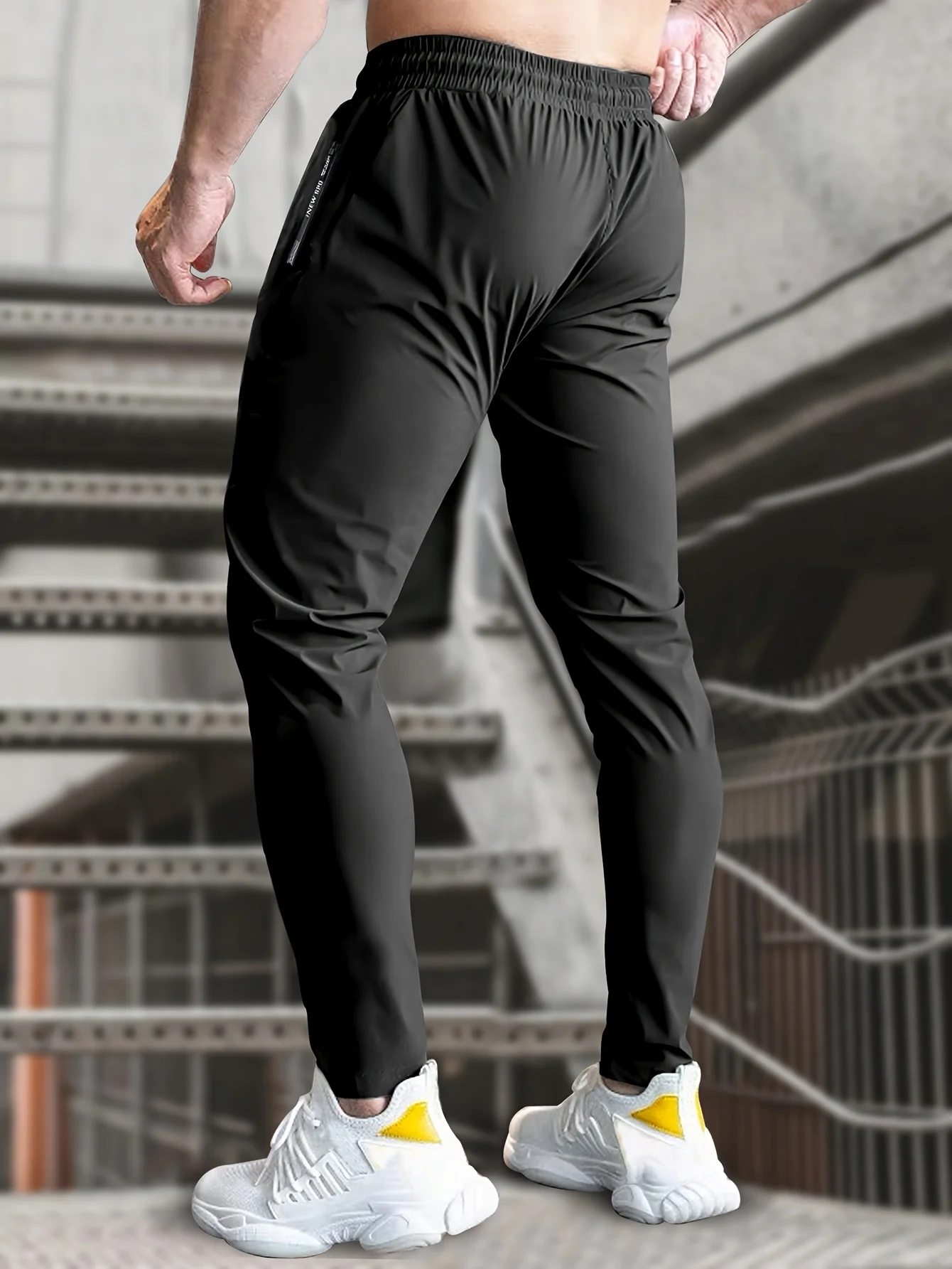 Jogginghose Mann Angeln Herren High Stretch Ice Silk Jogginghose mit Reißverschlusstaschen Atmungsaktive elastische Sporthose Herren Geschenk – Detail 4