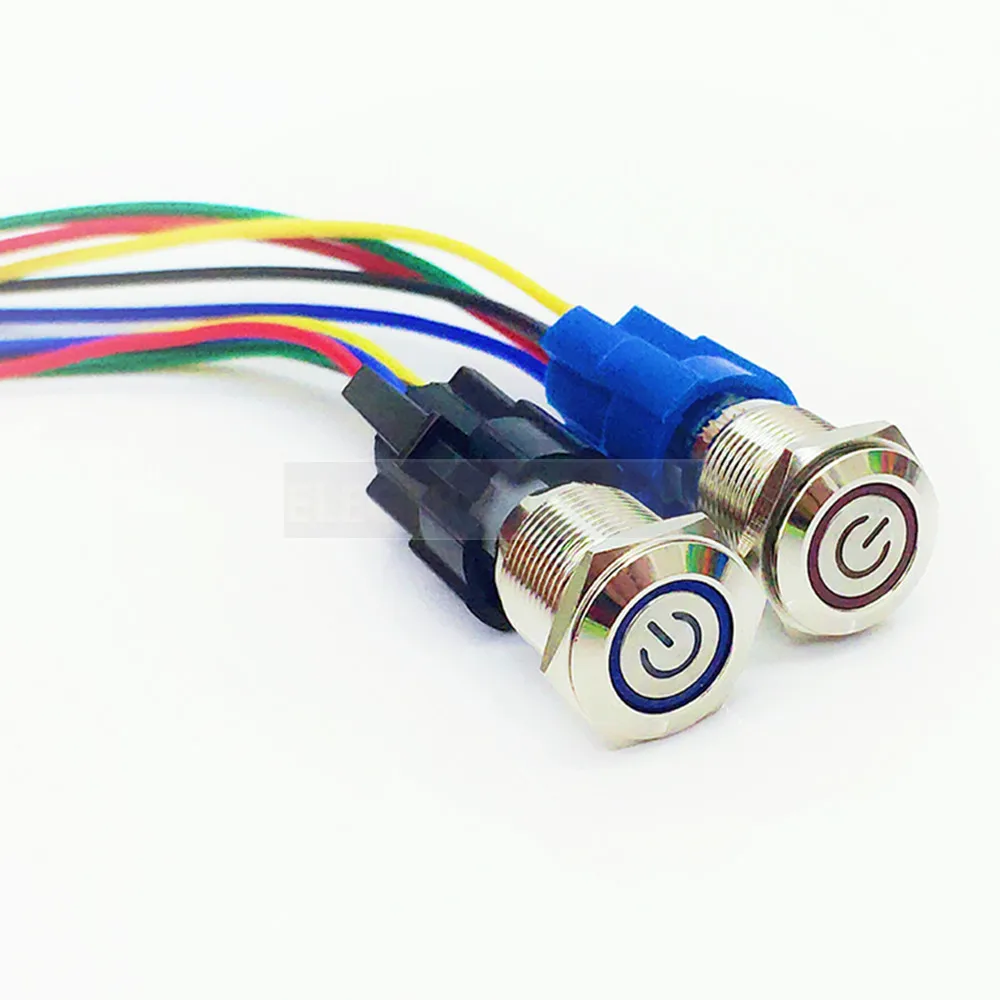 Picture 6: metal push button lead wire and 16mm socket Metal Push Button Switch Momentary Waterproof Aluminum Horn Doorbell Bell switch