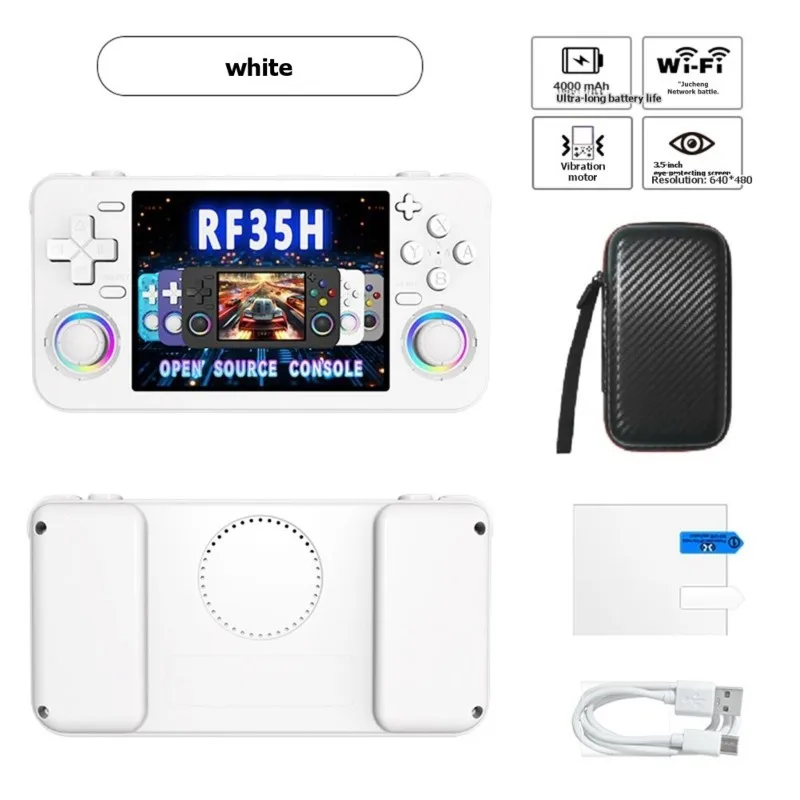 ABGI-RF35H Handheld Video Game Console 3.5Inch IPS Screen Supports Wifi 22000+ Games Retro Game Console 30+ Emulators