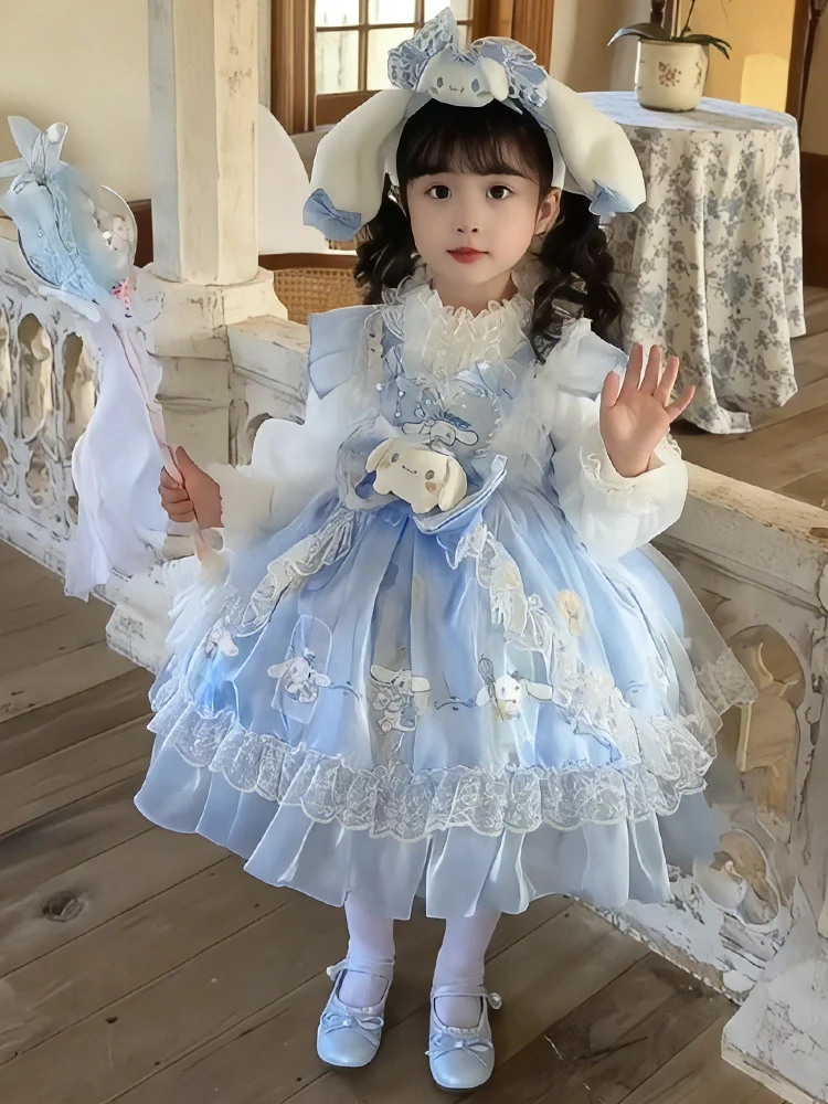 Lolita Kinder Dr Meisjes Verjaardagstaart Rok Gezwollen Prinses Rok Klein Meisje Kaneel Hond Lente Herfst Winter Dr