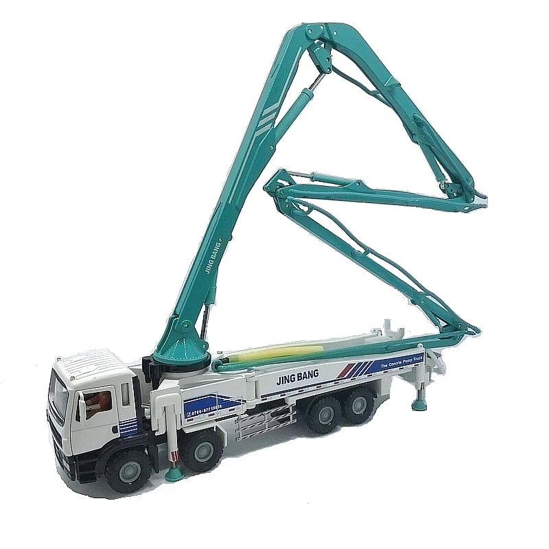 1:50 Scale Concrete Pump Truck Heavy Truck Alloy Simulation Cement Car Construction Machinery Die Cast Model Gift Decoration Toy