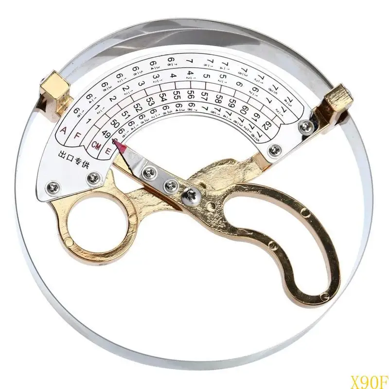 X90F 19-62cm  Steel Hat Calipers Scissor Type Circle   Hat  Size Measuring Tool rule Hat Calipers Manual Operate