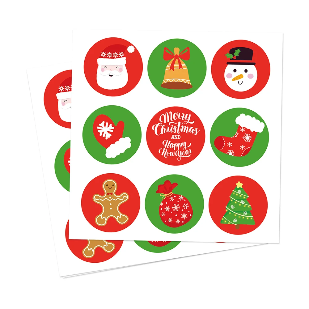 

KK044 180pcs Christmas Gift Sealing Stickers 1.5 inch Diary Scrapbooking Stickers Santa Claus Design Gifts Decorations Labels