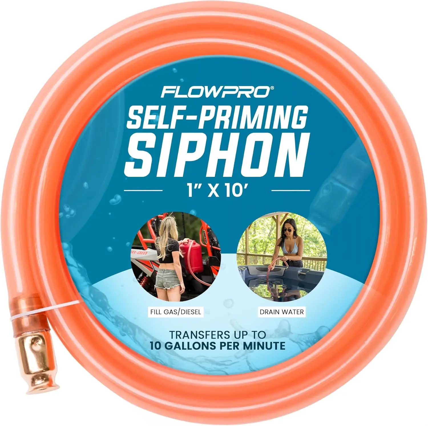 

Self-Priming Siphon Hose for Fuel, Oil, Water - 1" x 10' Multi-Purpose Industrial Grade Tubing