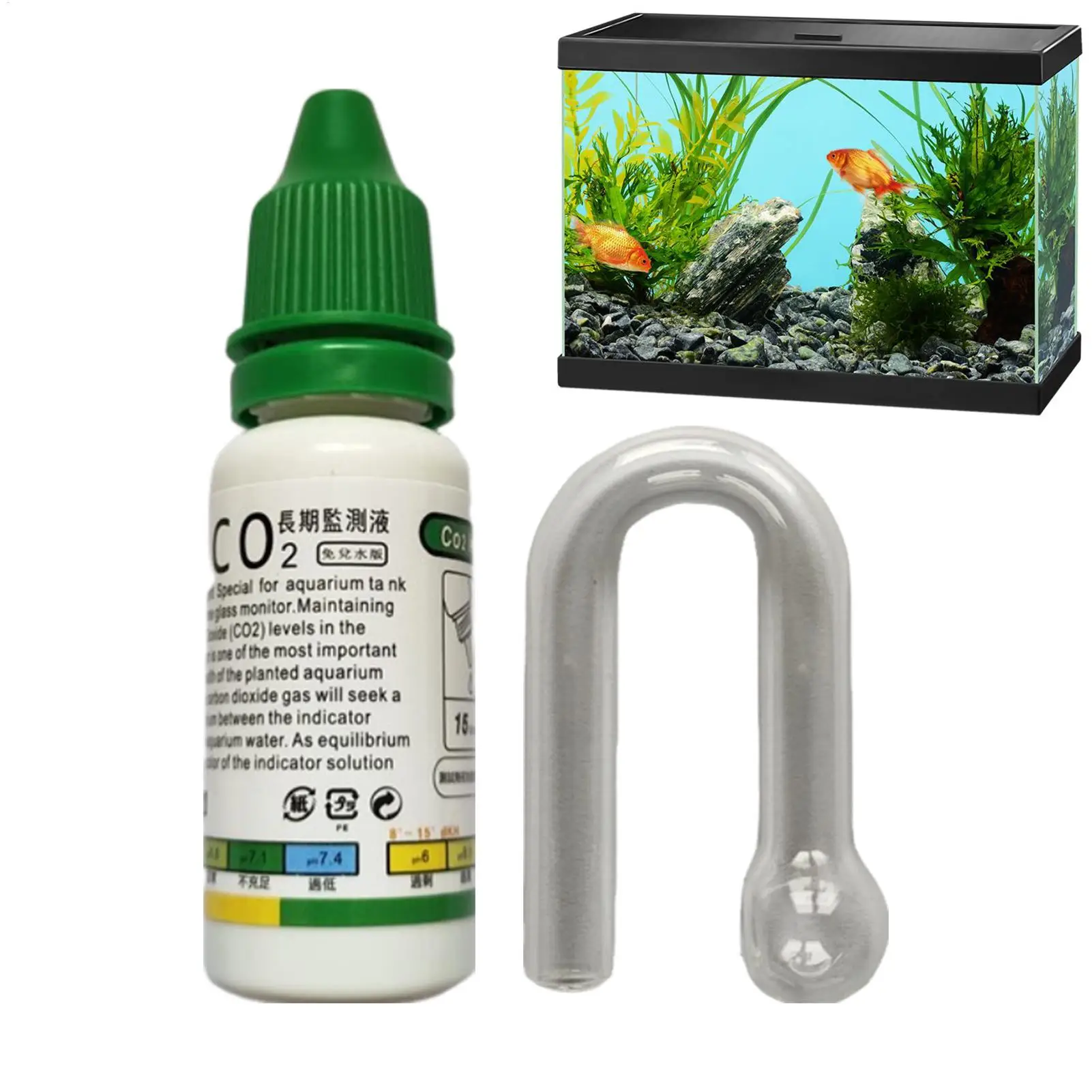 Aquarium CO2 Indicator Solution Monitor Fish Tank Long-Term Monitor CO2 Test PH Liquid ForAquatic Plants Fluid Drop Checker view 4