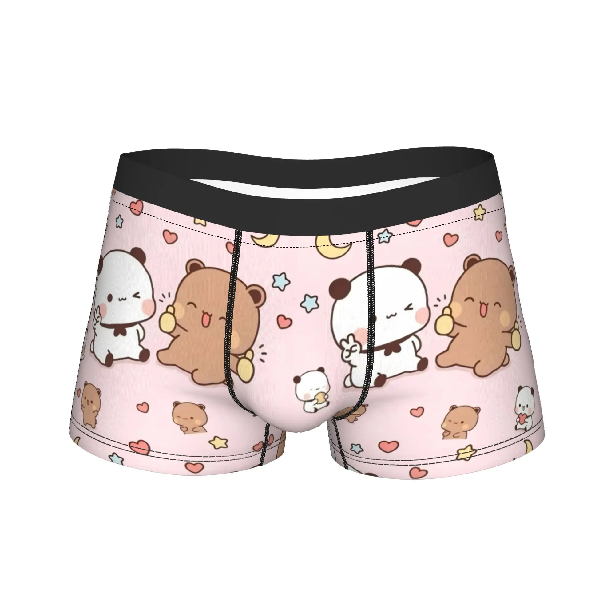 

Bubu Dudu Cute Panda Cartoon Bear Boxer Brief Underwear Quality Male Elastic Boxer Shorts Printing Plus Size Panties