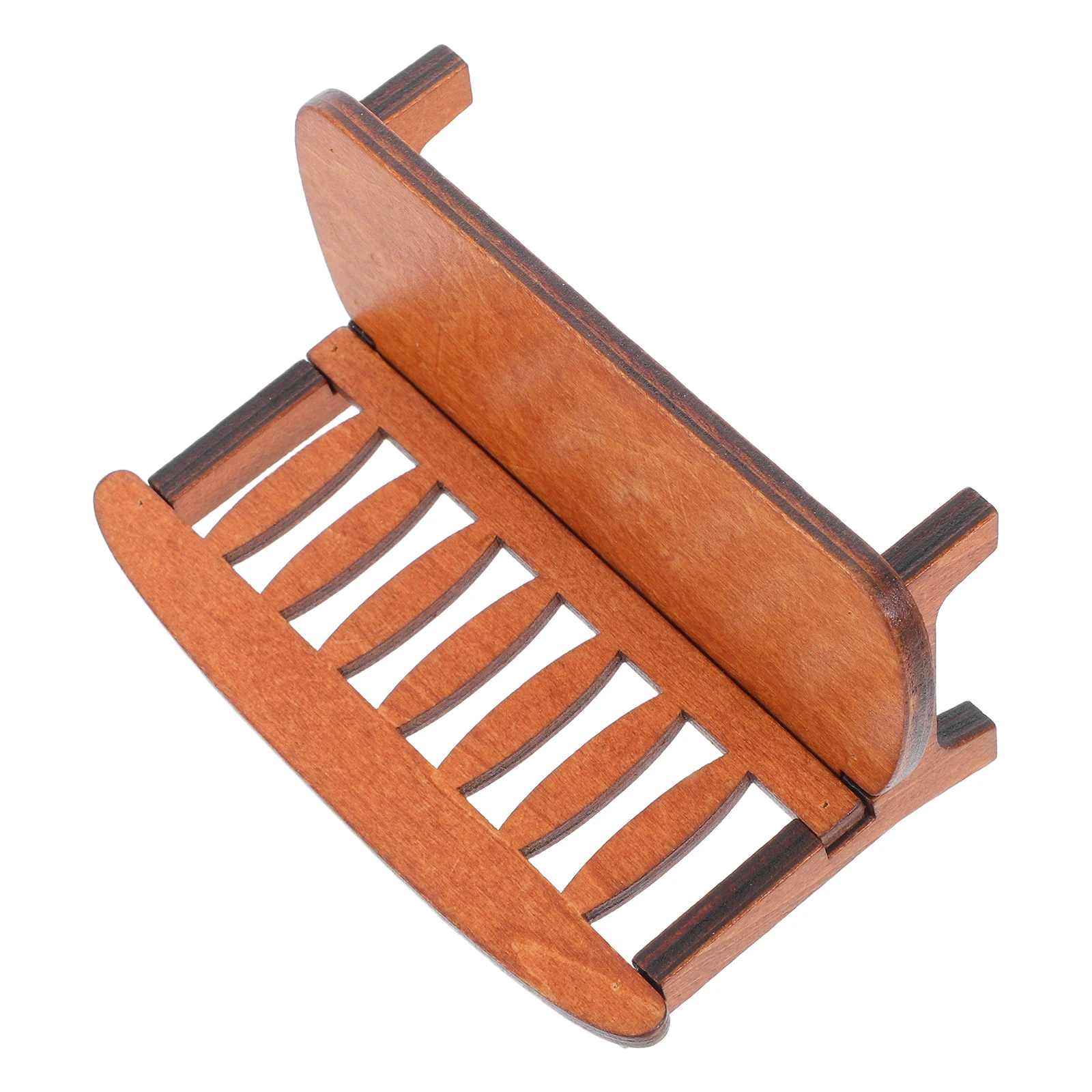 

Wooden Bench Ornaments Adorable Home Chair Settee Model Crafts Creative Photo Props Bamboo Mini