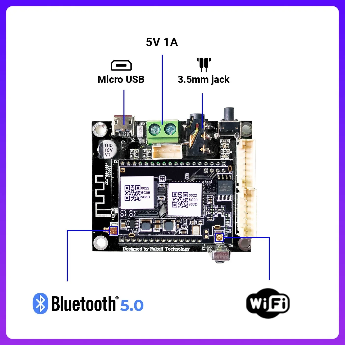 Top! Up2Stream Mini V3 Bluetooth Audio Receiver Board Bluetooth 5.0 Wireless Stereo Music Module Multiroom DIY WIFI Audio Board