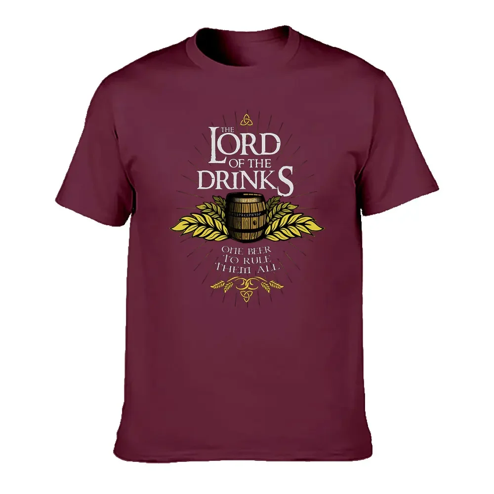 LORD OF DRINKS T-shirt Men Women Rule Them All Beer Tees Oktoberfest Tops O Neck Black White Clothes Vintage Shirt Streetwear