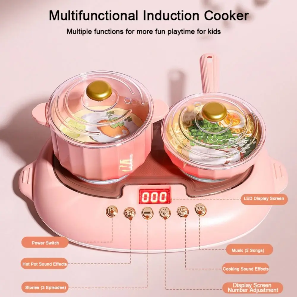 Cuiseur à riz électrique en Spray acousto-optique, simulation de cuisson, jouet amusant, Mini cuisine, ensemble de maison de jeu, véritable cuit