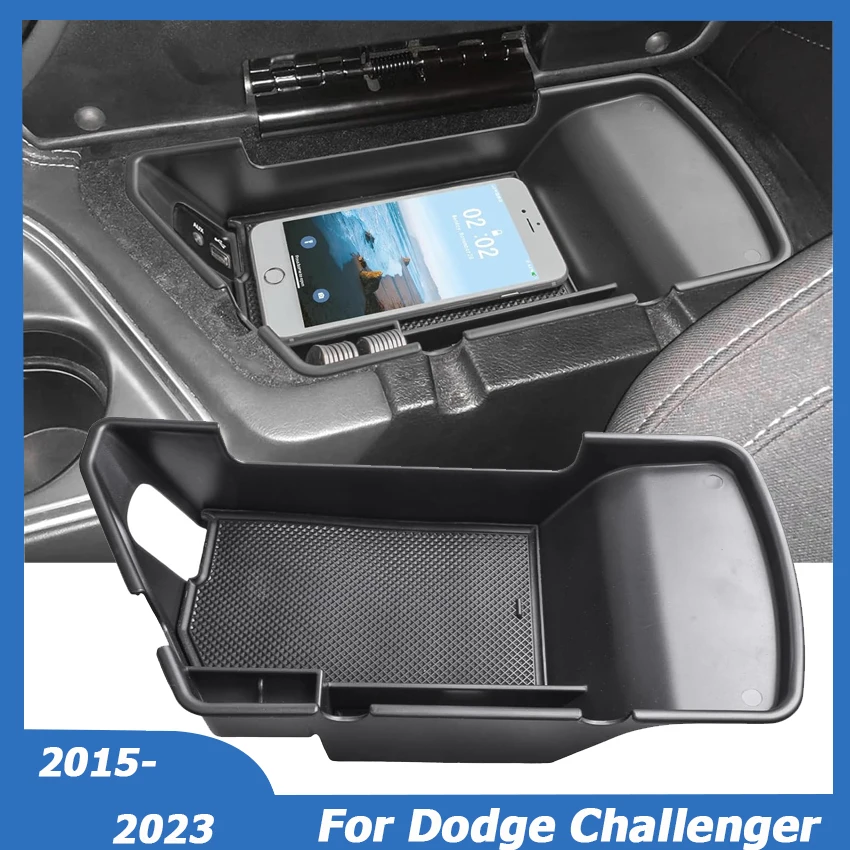 For Dodge Challenger 2015-2021 2022 2023 Center Console Armrest Storage Box Organizer Tray Holder Car Interior Accessories