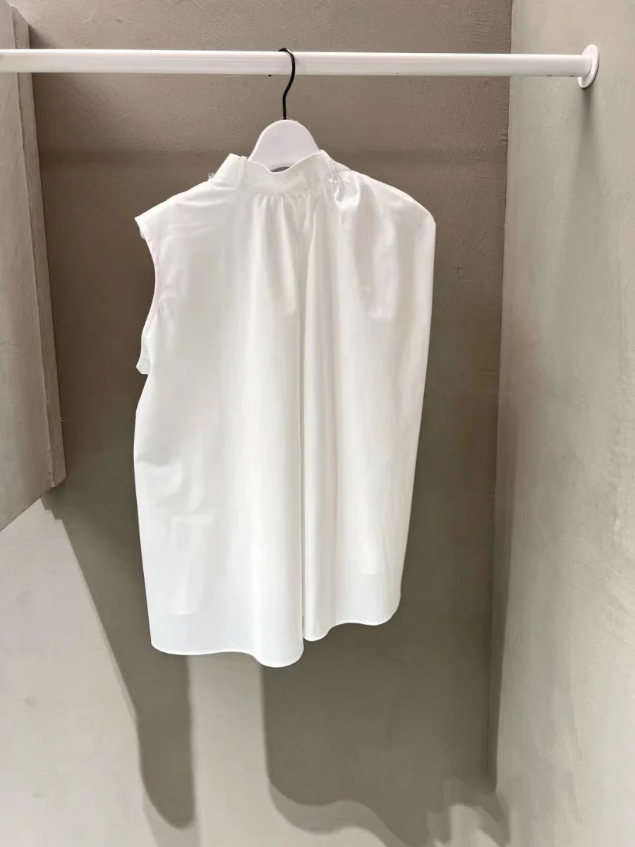 FOG SACAI Button-Up da donna irt Svel Nodo staccabile Primavera Estate Nuovo arrivo giapponese Sle Bianco