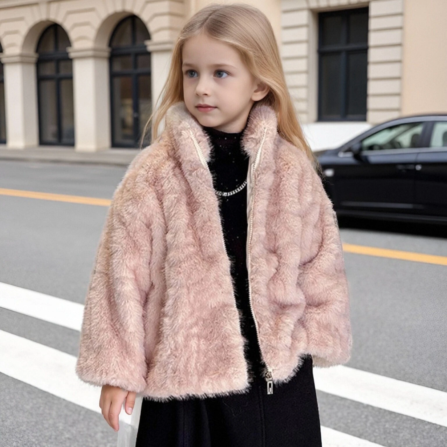 

Детское розовое пальто из искусственного меха, зимняя норковая куртка, новогодняя праздничная одежда для мальчиков и девочек, экологически чистая мягкая модная верхняя одежда, топы