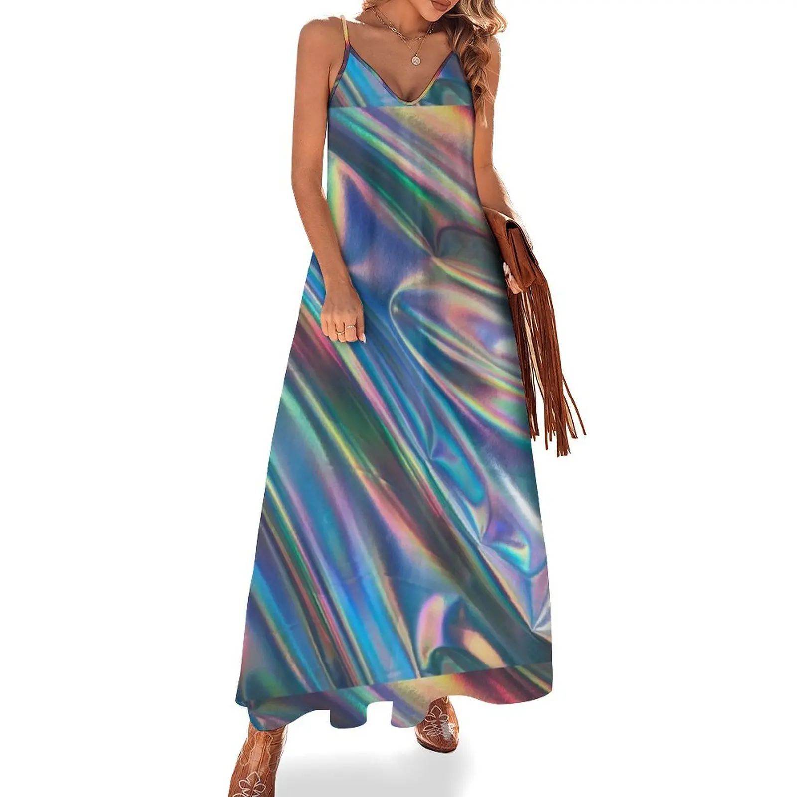 

holographic 2 Sleeveless Dress women's luxury party dress Evening gown Dress