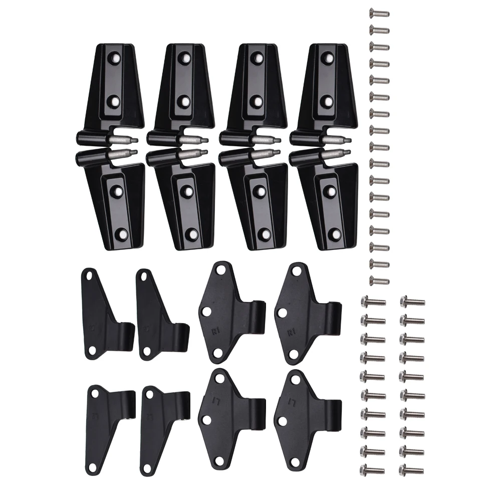 

16PCS Aluminum Alloy Door Hinge Kit Inside & Outside for Jeep Wrangler JK 2007-2018 55395385AC 55395386AB 55395384AC 55395387AB