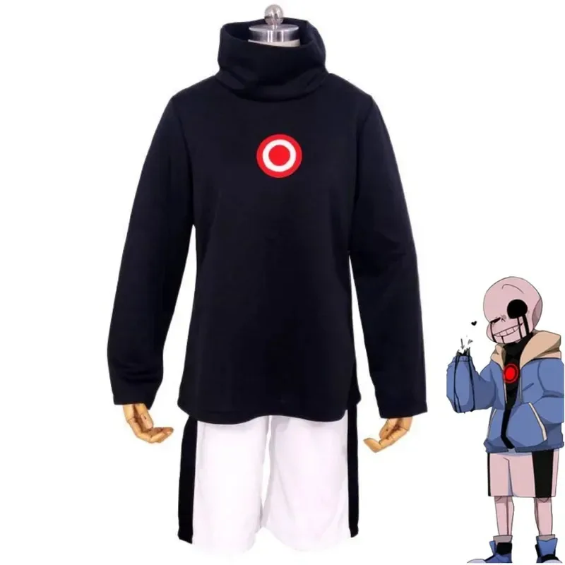 Zz04zz12Juego de anime Undertale Sans disfraz de Cosplay Papyrus Killer Horror Dust Frisk Chara sudaderas con capucha negras jersey hombre diario Sui