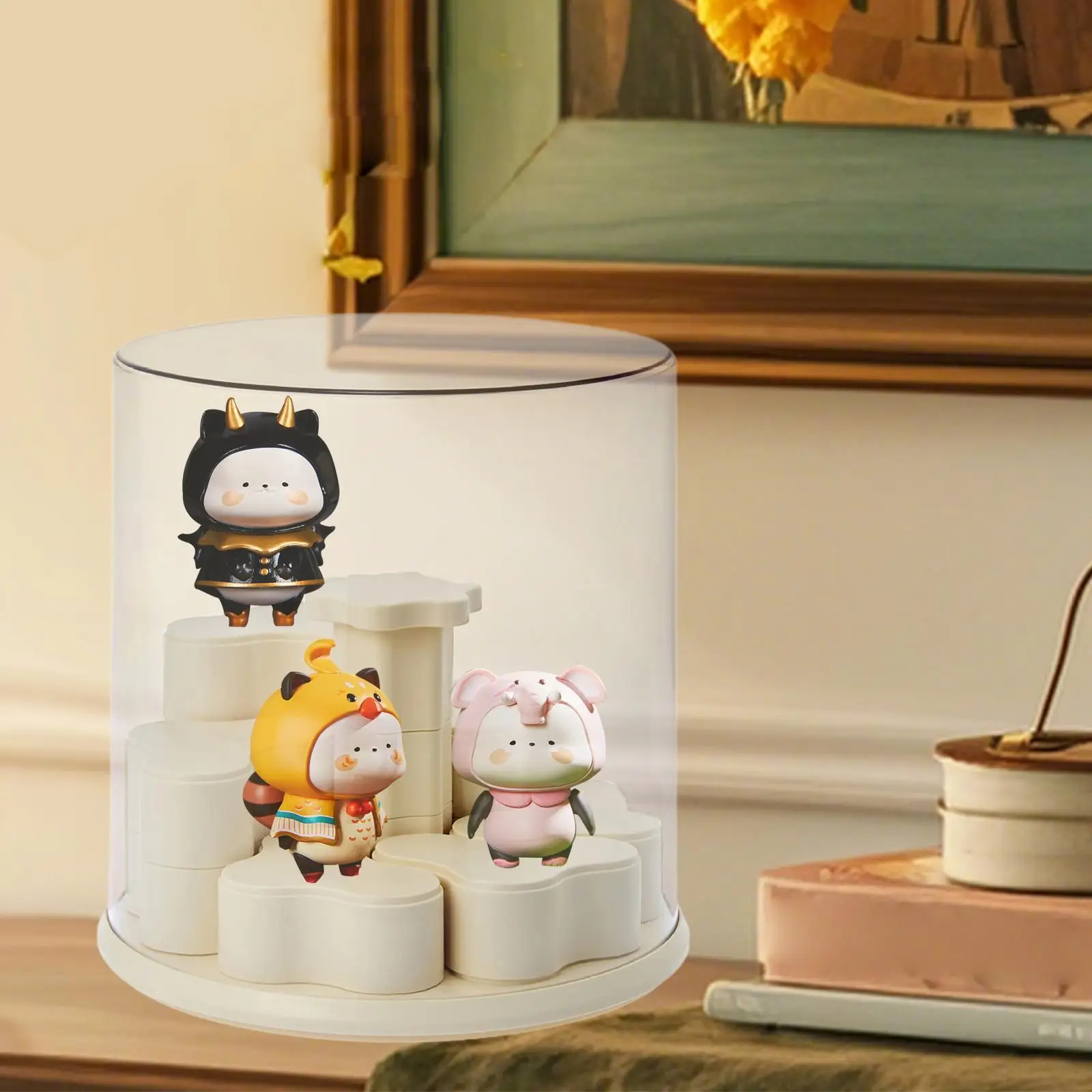 

Figure Display Case Figures Box Rotatable Doll Display Stand for Action Figures Dolls