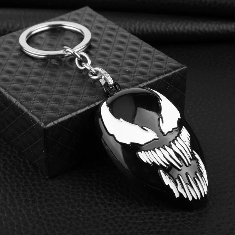 Marvel Legend Venom Eddie Brock Metal Keychain Pendant Fashion Pendant Ornament Creative Keychain Marvel Fan Gift