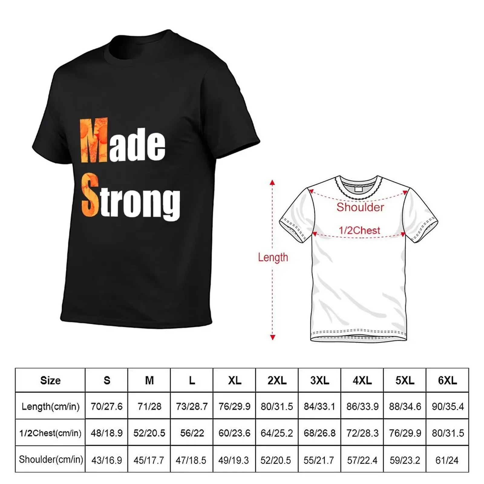 Made Strong (in white) T-Shirt sports fans plus sizes street wear mens cotton t shirts