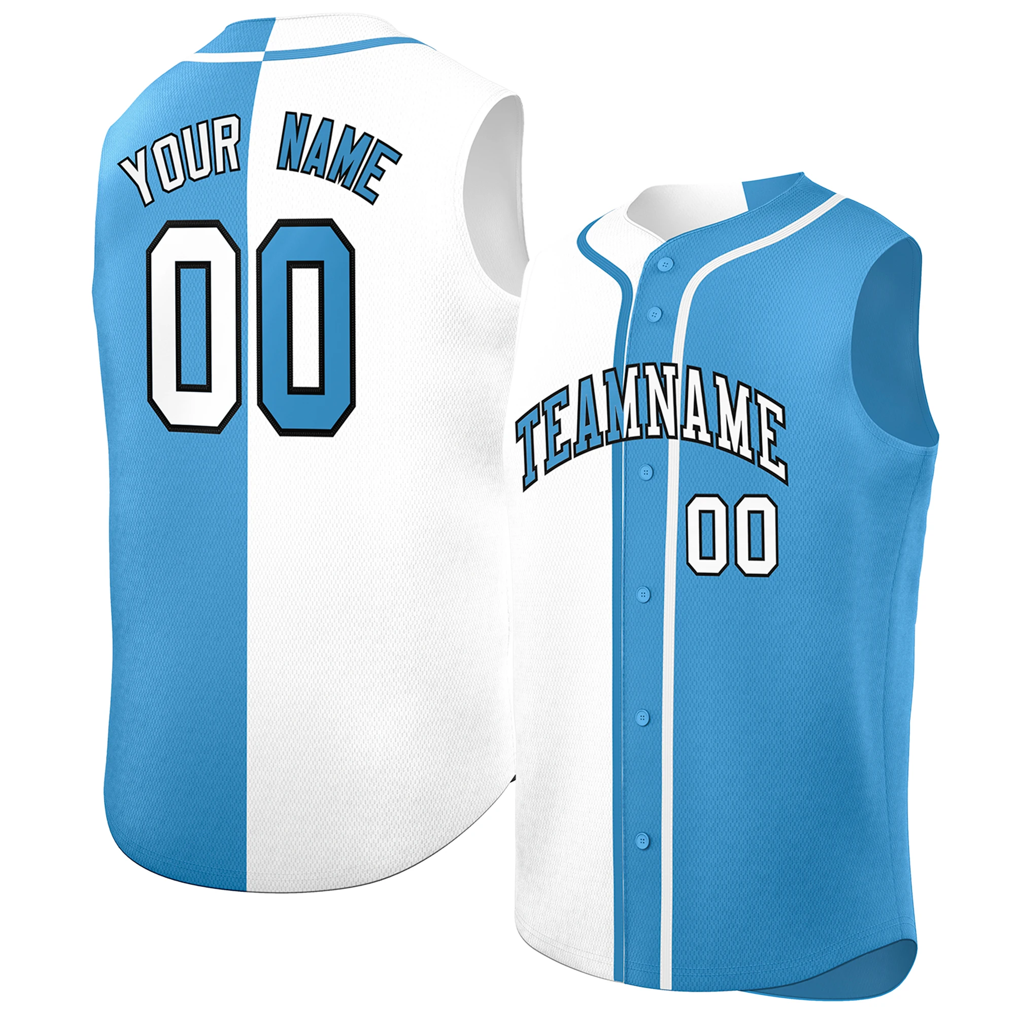 Custom Baseball Jersey Printed Team Name Number Split Baseball Sleeveless T-Shirt College Jersey for Men/Women