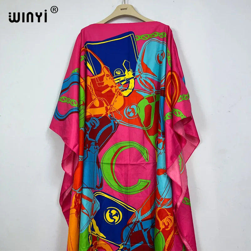 WINYI new dress Summer Print Elegant Muslim africa clothing dress beach outfits for women evening dress party turkey dressesnew