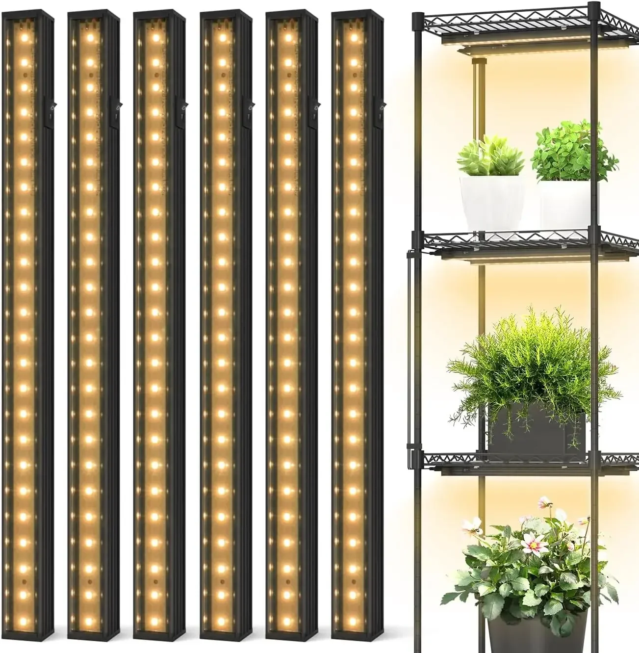 الدفيئة Led تزايد ضوء T5 LED 4*8 أنابيب أحمر أزرق الطيف الكامل 6400K LED لمبات النباتات مصباح شريط إضاءة داخلي