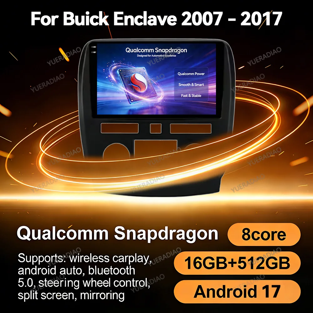 Android 17 Car Radio For Buick Enclave 2008 - 2012 BT Multimedia Stereo Video Player 2DIN Carplay Auto Mirror Link Touch Screen