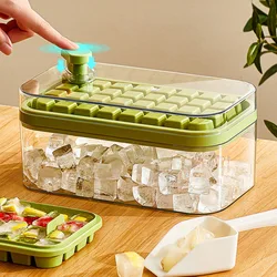 Summer Button Type Ice Cube Tray with Large Capacity  Kitchen Accessories with Cover Ice Machine Ice Mold Ice Box Cool Gadgets