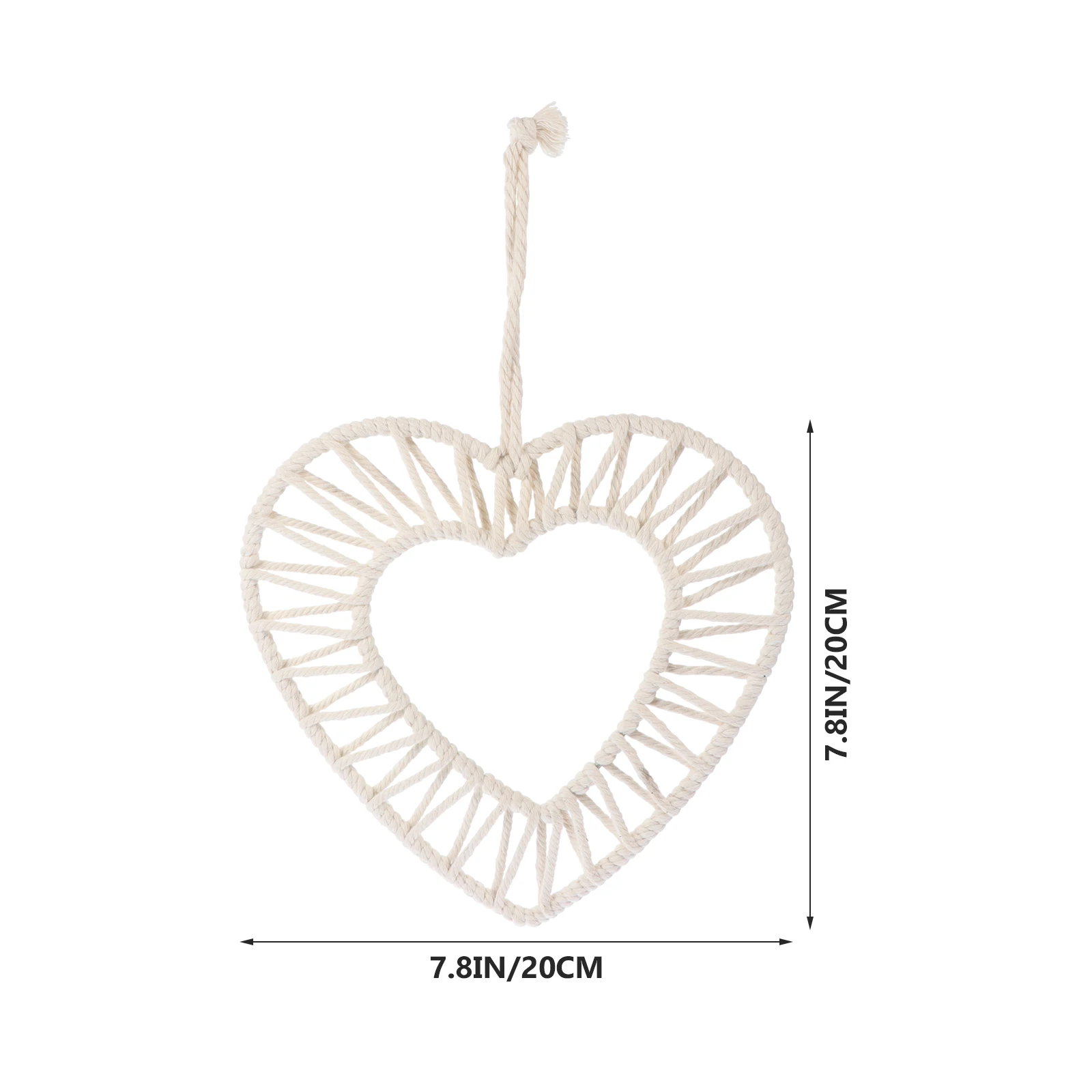 

2pcs Loving-Heart Shape Hanging Adorn Bohemian Style Woven Cotton Vintage Decor For Home Party Room Wall Art Hanging Ornament