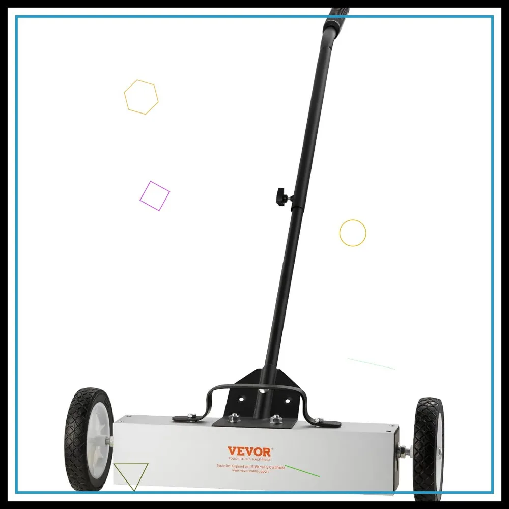 

45Lbs Rolling Magnetic Sweeper with Wheels, 18-inch Magnet Pickup Tool for Workshop Garage Yard Cleanup