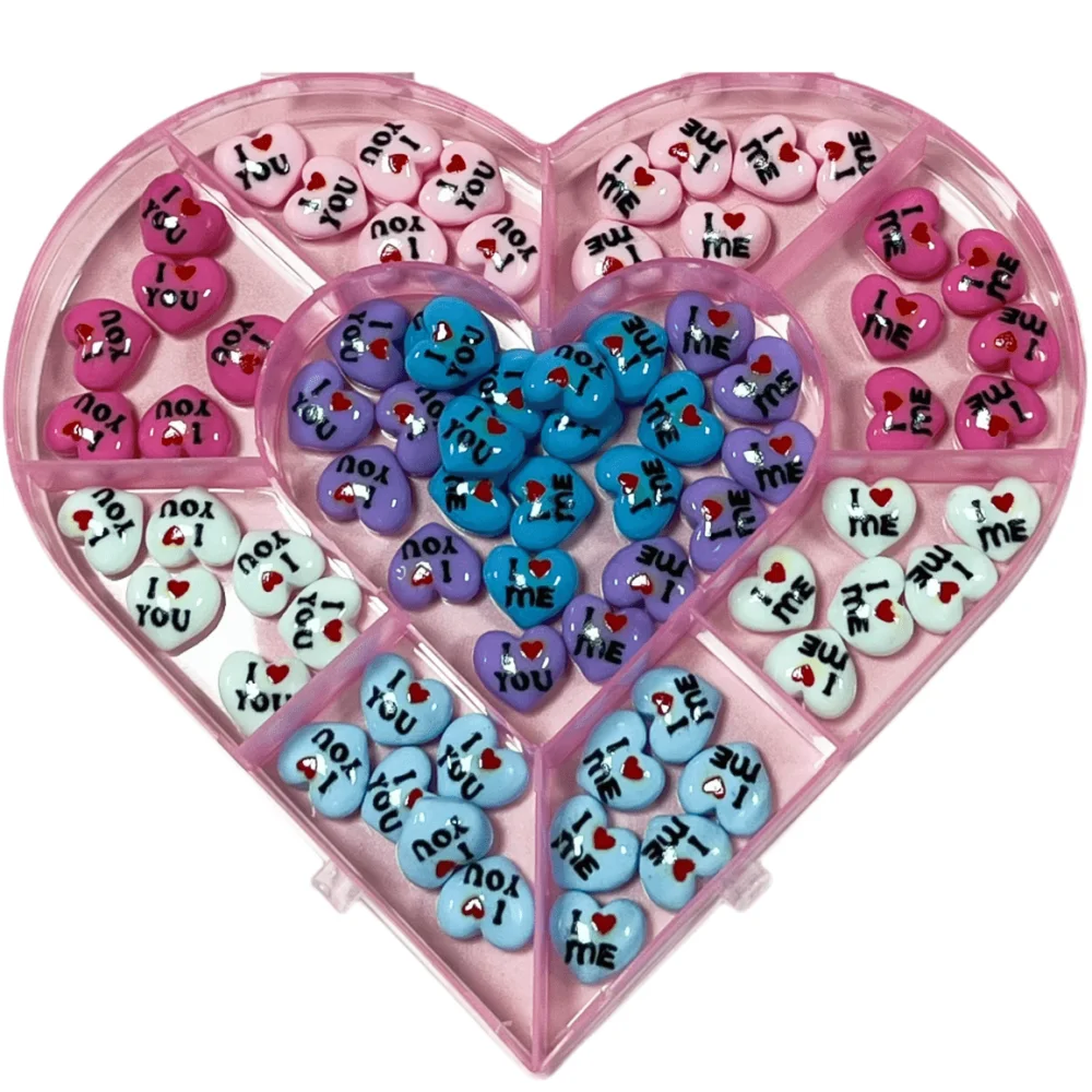 Cartoon Y2K I Love You Heart Stone Bowtie Musical Note Hi Dialog Box Nail Art Charms Decor Junk Phone Case Crafts Accessories