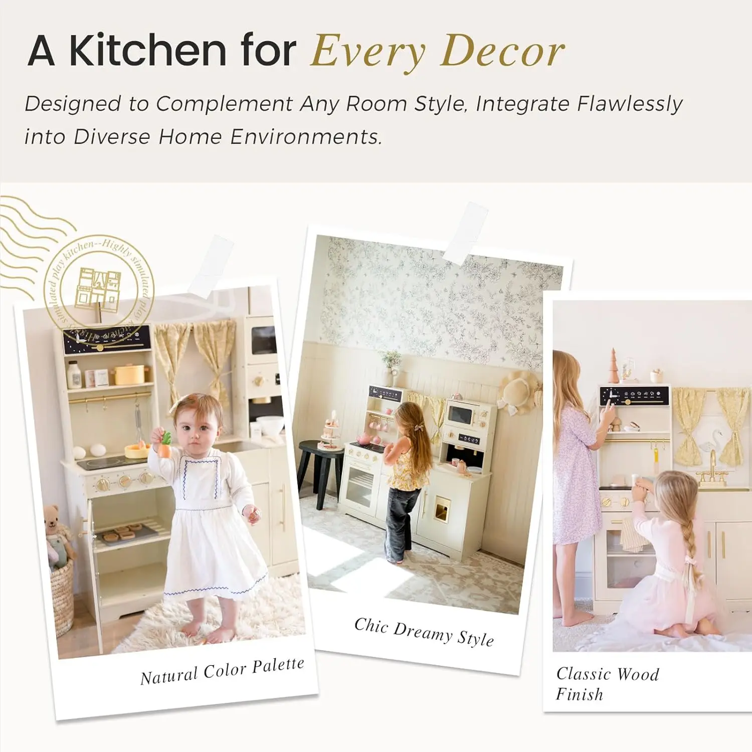 مجموعة ألعاب المطبخ للأطفال ، مجموعة المطبخ للعب ، الكثير من ميزات اللعب ، مطبخ اللعب الخشبي الجديد ، المصمم في المنزل العصري