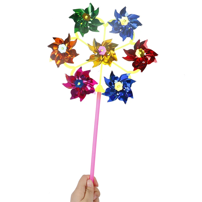 Colorful DIY Sequins Windmill Wind Spinner Home Garden Yard Decoration Kids Toy