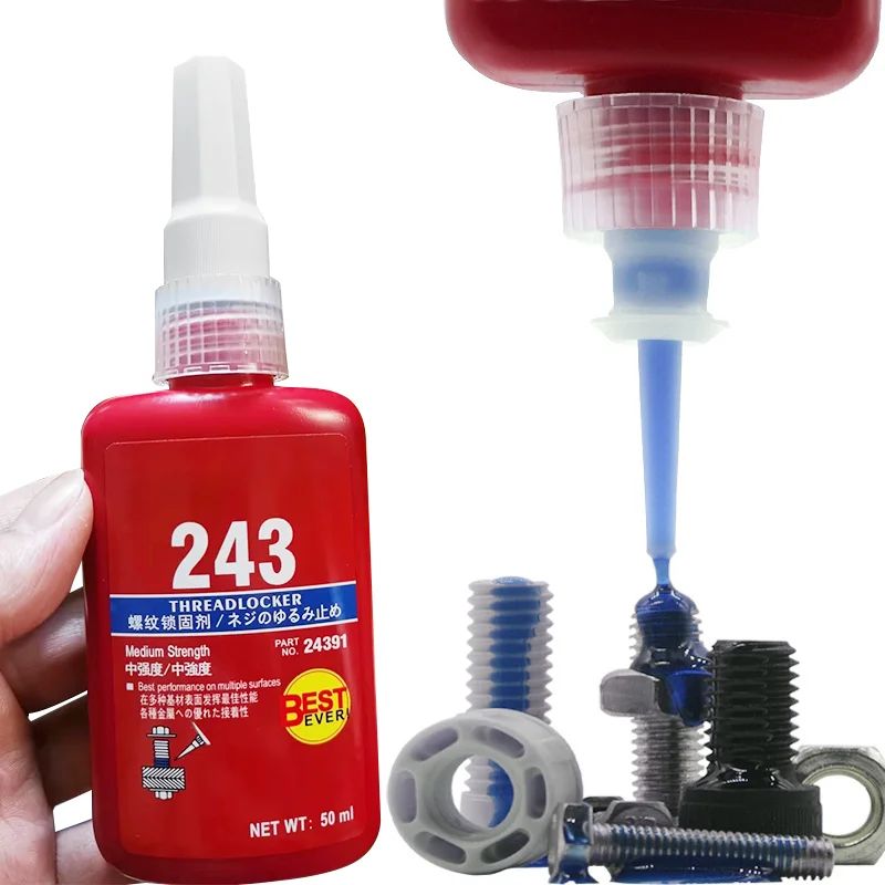 10/50ml Threadlocker High-Temperature Resistant Thread Lock Anti-slip Fastening Anaerobic Threadlocker Screw Adhesive Glue 243