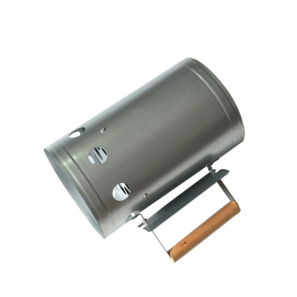 BBQ Chimney Starter W/Handle Rapid Fire Briquette Starters Can Charcoal Chimney Lighter for Charcoal Grill and Barbecues