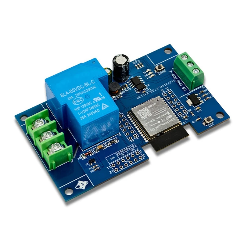 

DC7-60/5V Источник питания WIFI Bluetooth 1-канальный 30A Релейный модуль Макетная плата ESP32 Вторичная разработка