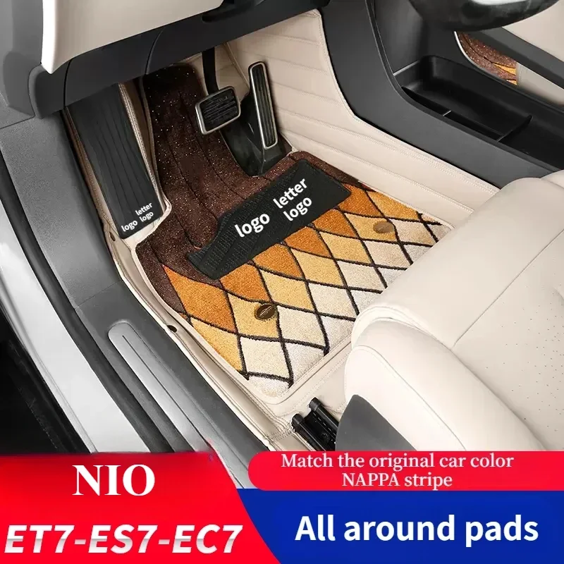 For NIO ET7ES7 Foot Mat, Full Envelopment, Leather Waterproof Double Carpet Mat, Car Supplies