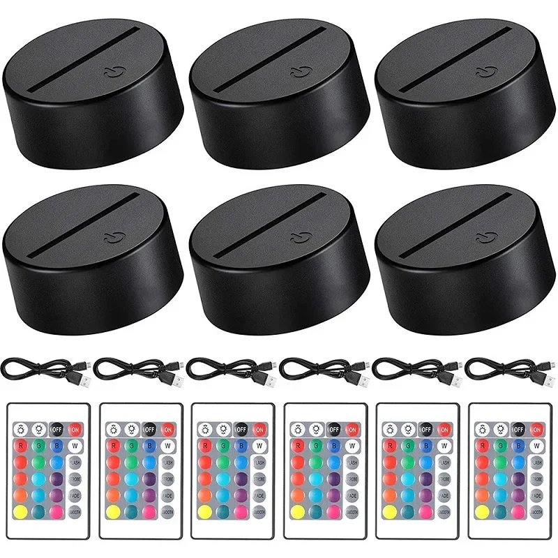 2/5/10 Pcs 7 Colour Touch/16 Colour Remote Control Lamp Base for 3D Cartoon Anime Otaku Night Lamp Led Table Lamp Stand Base
