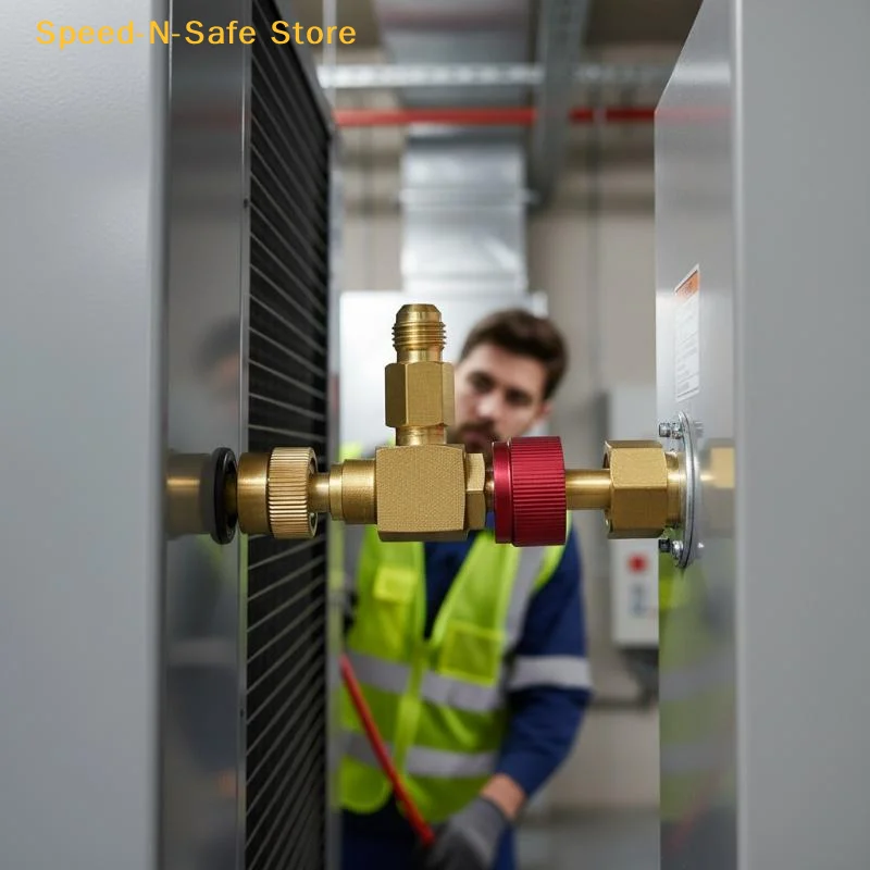 

1Pcs R22 R410 Air Conditioning Refrigerant- Safety Valve Adapter For R22 R410 Refrigeration Charging Safety Liquid Adapter