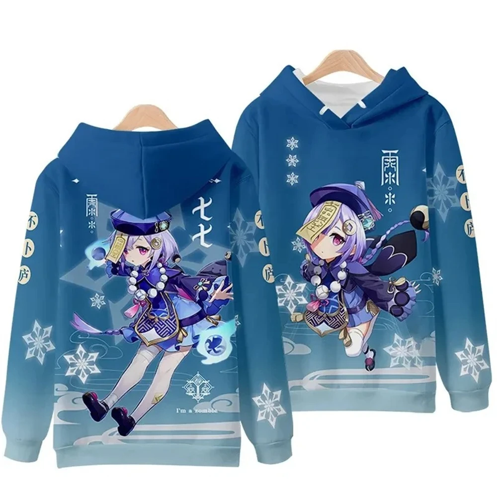 Game Genshin Impact Graphic Tracksuit Cute Cartoon Klee 3D Print Hoodies For Men Harajuku Kids Pulloves Furina Sweatshirts Tops