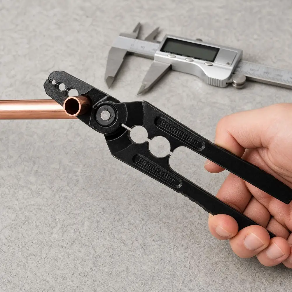 28cm Copper Tube Rounder With 6 Hole, Aluminum Alloy Manual Flat Tube Repairer Pliers, HVAC Copper Pipe Rounding Tool Fits 1/4