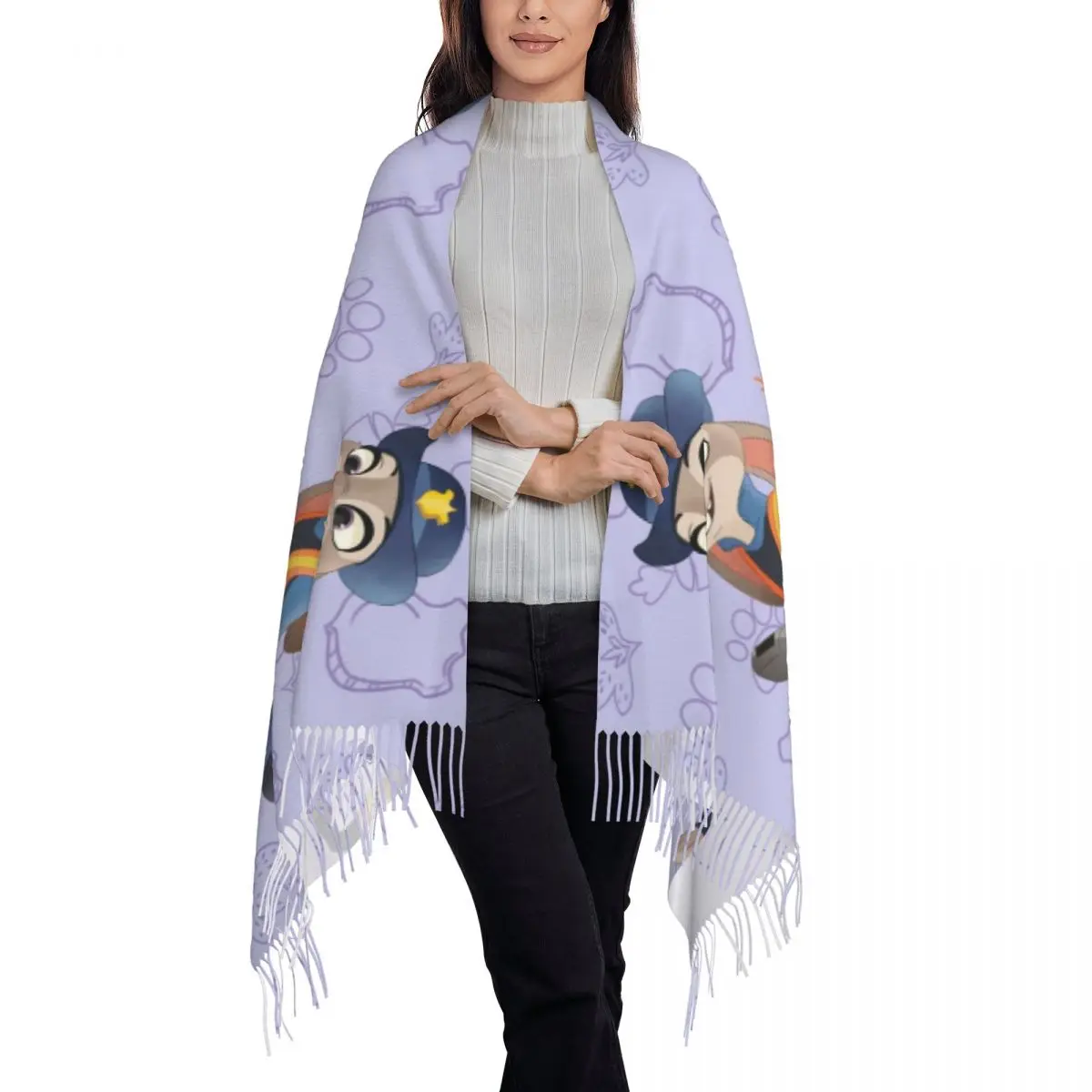 Benutzerdefinierte Druck Judy Schal Männer Frauen Winter Herbst Warme Schals Zootopia Niedlichen Cartoon Schals Wraps