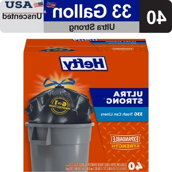 33-Gallon Ultra Strong Heavy Duty Trash Bags – 40-Count Drawstring 1