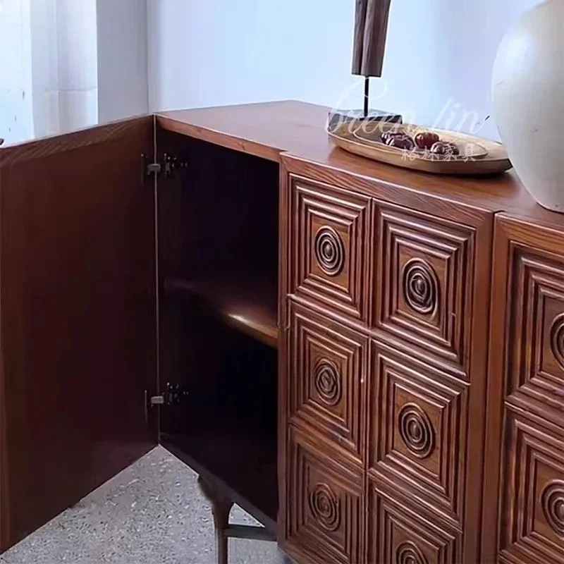 

Best-selling Solid Wood Porch Cabinet, Entrance Decorative Cabinet, French Retro Restaurant Side Cabinet