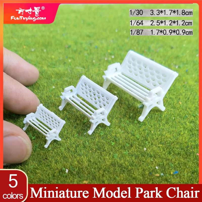 4pcs 1/30/64/87 Model Park Bench Model Miniature Parks Chair stool Home Crafts Gardens Ornament/Train/Railway/Railroad Layout