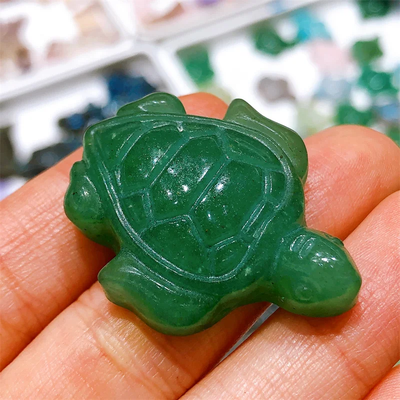 سلحفاة بحرية أفنتورين خضراء طبيعية منحوتة ، حيوان مصقول ، تمثال قوي ، هدية ديكورية منزلية ، 2 * *