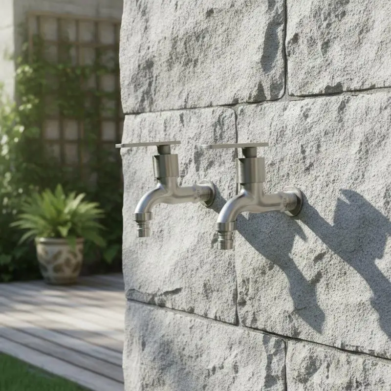 Outdoor Water Tap Heavy Duty Zinc Alloy Rust Resistant Single Lever Handle 1Pcs for Garden Use