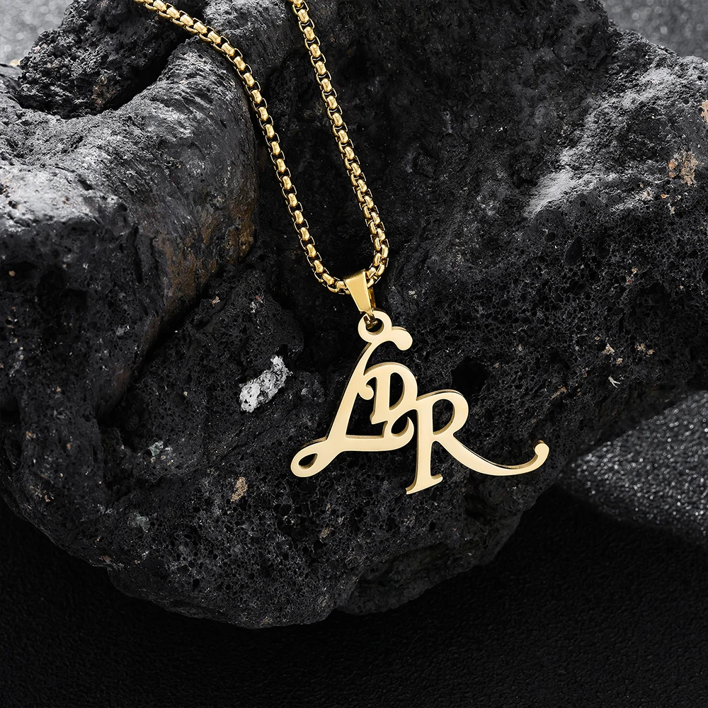 Stainless Steel Letter Necklace Women Fashion Design Hip-Hop Trend Unique Accessories Jewelry Necklace For Party Dating Gift