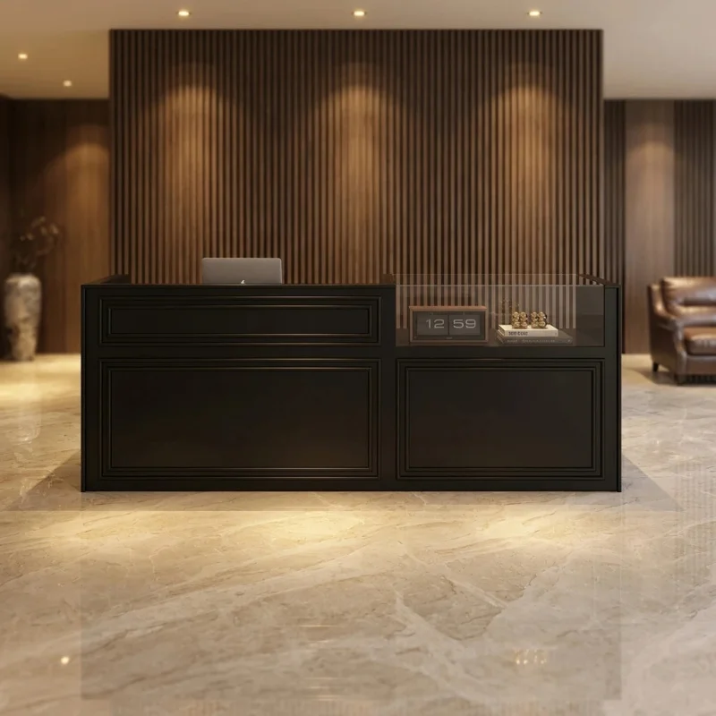 custom.Modern Office Reception Desk Clothing Store Beauty Salon Bar MDF Luxury Commercial Furniture view 6