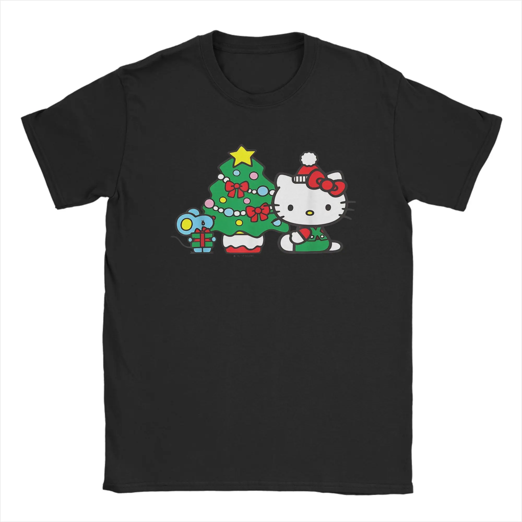 

Hellos Kittys Christmas xmas santa Tee Shirt for Men Women Print T Shirts Cotton Clothes